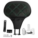 ブラック グリーン ドライバー バックレスト パッド ハーレー エレクトラ ロード ストリート グライド 2009-23 に適合 Black Green Driver Backrest Pad Fit For Harley Electra Road Street Glide 2009-23