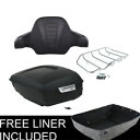 マットキングパック トランクバックレスト トップラック ハーレーツアーパック ツーリングモデル 14-Up用 Matte King Pack Trunk Backrest Top Rack For Harley Tour Pak Touring Models 14-Up