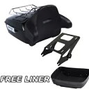 キングパック トランクバックレスト & マウントラック ハーレーツアーパックツーリング 14-23 ブラックに適合 King Pack Trunk Backrest &Mount Rack Fit For Harley Tour Pak Touring 14-23 Black