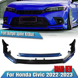 ブルー フロントバンパー スポイラー リップ キット ホンダ シビック 2022-2024 全モデル YOFER Blue Front Bumper Spoiler Lip Kit For Honda Civic 2022-2024 All Models YOFER