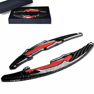 2X カーボンファイバーステアリングホイールシフトパドルエクステンション BMW M2 M3-M5 M6 14-18用 2X Carbon Fiber Steering Wheel Shift Paddle Extension For BMW M2 M3-M5 M6 14-18