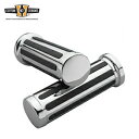 クロームリブハンドルバーグリップハーレーツーリングモデル08以降のスロットルワイヤーに適合 Chrome Ribbed Handlebar Grips Fit For Harley Touring models 08-Up throttle wire(2)