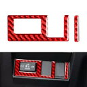 ヘッドライトスイッチボタンカバートヨタ タンドラ 2014-2021 レッドカーボンファイバールック Head Light Switch Button Cove...