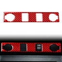 シガーライターパネルカバートリム トヨタ タンドラ 2014-2021 レッドカーボンファイバールック Cigar Lighter Panel Cover Tr...