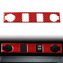 シガーライターパネルカバートリム トヨタ タンドラ 2014-2021 レッドカーボンファイバールック Cigar Lighter Panel Cover Tr...