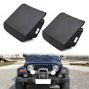 フロントバンパーエンドキャップカバーブラックジープラングラー TJ 1996-2006 55078138AA ペア Front Bumper End Cap C...