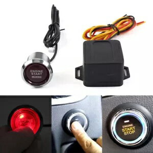 ユニバーサル 12V 車のエンジンスタートプッシュボタンスイッチ点火スターターキット赤色 LED Universa..