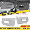 インフィニティ QX60 2014-2017 車のフロント右 + 左サンバイザー日焼け止め 2x- For Infiniti QX60 2014-2017 car front right + left sun visor sun protection 2x-