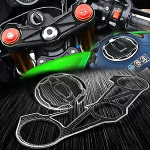 ハンドルヨーク トリプルツリー カバー+燃料キャップ プロテクター 19-23 ZX6R ブラック+シルバー Handle Yoke Triple-Tree Cover+Fuel Cap Protector 19-23 ZX6R Black+Silver