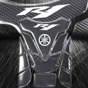 リアルカーボンファイバー 3D 樹脂カスタマイズ燃料/ガソリンタンクパッドデカール/ロゴステッカー YZFR1 Real Carbon Fiber 3D Res...
