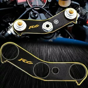 ハンドルヨークカバープロテクター 穴あきブラックステッカー 06-16 YZFR6 クロームゴールド用 Handle Yoke Cover Protector Perforate Black Sticker for 06-16 YZFR6 Chromed Gold