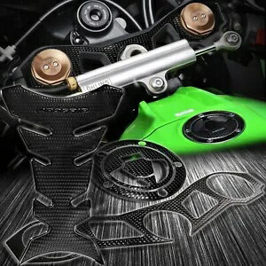 穴あきブラックハンドルヨーク+燃料キャップカバー+プロタンクパッドキット 11-15 ZX-10R ZX1000 Perforated Black Handle Yoke+Fuel Cap Cover+Pro Tank Pad Kit 11-15 ZX-10R ZX1000