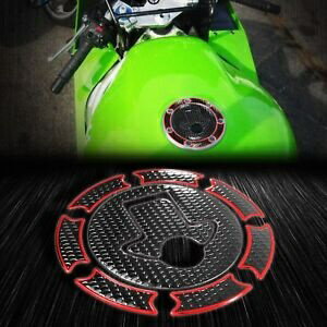 ガソリンタンク 燃料キャップ カバー ガードパッド Ninja 500R/500/ZX6R/ZX7R-11R クロームレッド+ブラック Gas Tank Fuel Cap Cover Guard Pad Ninja 500R/500/ZX6R/ZX7R-11R Chrome Red+Black