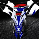 3D ゲルビニール燃料/ガスタンクパッドバイクプロテクター反射スズキ & GSXR ホワイト/ブルー 3D Gel Vinyl Fuel/Gas Tank Pa...