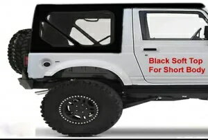 スズキ サムライ 1987-94 ブラック クリア ウィンドウに最適な交換用ソフト トップ デニム Best Replac..