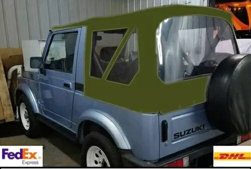 OEM 品質スズキ サムライ交換用ソフトトップ 1986-1994 クリアウィンドウ-グリーン OEM Quality Suzuki..