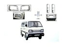 スズキ キャリイ用 ヘッドライト クローム ベゼル 4個セット-新品 For Suzuki Carry Headlight Chrome Bazel Set of 4-New(2)