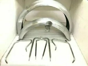 ノートン ドミネーター 7 プランジャー モデル フロント & リア マッドガード セット + ステーロースチール NORTON DOMINATOR 7 PLUNGER MODEL FRONT & REAR MUDGUARD SET + STAYS RAW STEEL