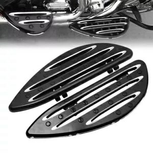 ブラックカットフロントドライバーフロアボードフットボードハーレーソフテイルエレクトラグライド用 Black Cut Front Driver Floorboards Foot Boards For Harley Softail Electra Glide