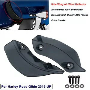 スモークサイドウイングフロントガラスエアディフレクターハーレーロードグライド FLTRX FLTRXS 15up Smoke Side Wing Windshield Air Deflector For Harley Road Glide FLTRX FLTRXS 15up