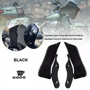 オートバイ風側ウイングフロントガラスエアディフレクターハーレーロードグライド 15-up Motorcycle Wind Side Wing Windshield Air Deflector For Harley Road Glide 15-up