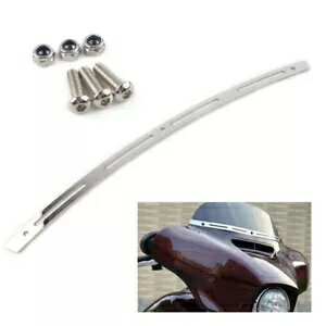 シルバーメタルスロットフロントガラストリムハーレーエレクトラストリートグライドFLHTC 96-13用 Silver Metal Slotted Windshield Trim For Harley Electra Street Glide FLHTC 96-13