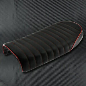 オートバイブラック & レッドヴィンテージカフェレーサーシートレトロサドルフィット CB100 250 CL Motorcycle Black & Red Vintage Cafe Racer Seat Retro Saddle Fit For CB100 250 CL