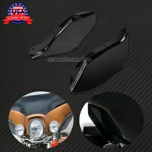 サイドウィングフロントガラスエアディフレクターブラックハーレーツーリング FLHR FLHT 96-13 に適合 Side Wing Windshield Air Deflector Black Fit For Harley Touring FLHR FLHT 96-13