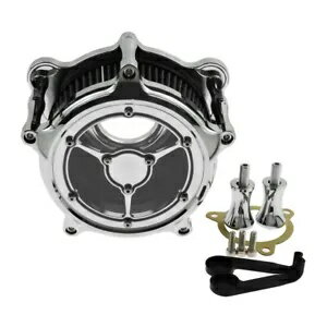 CNC エアクリーナー インテークフィルター ハーレーツーリング 08-16 ソフテイル 16-17 クロームに適合 CNC Air Cleaner Intake Filter Fit For Harley Touring 08-16 Softail 16-17 Chrome(2)