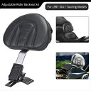 調節可能なドライバー ライダー バックレスト ブラック ハーレー 97-17 ストリート グライド バックレスト用 Adjustable Driver Rider Backrest Black For Harley 97-17 Street Glide Back Rest