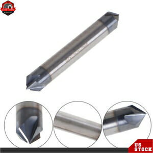 3/8 インチ 4 フルート 90 度 ダブルエンド超硬面取りミル 全長 2-1/2 インチ 新品 3/8" 4 Flute 90 De..