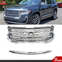 20 21 22 23 GMC アカディアフロントアッパーバンパーグリル + フード成形プラスチックグリル For 20 21 22 23 GMC Acadia Front Upper Bumper Grille+Hood Molding Plastic Grill