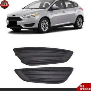 フロントフォグランプランプブラックカバー 2015-2018 フォードフォーカス左側 & 右側 Front Fog Lights Lamps Black Cover For 2015-2018 Ford Focus Left&Right Side