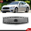 15-19 インフィニティ Q70 Q70L フロントアッパーグリル W/O カメラ穴グリル ABS プラスチック For 15-19 Infiniti Q70 Q70L Front Upper Grille W/O Camera Hole Grill ABS Plastic