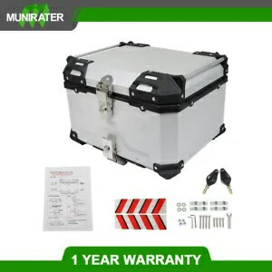 アルミ 55L オートバイトップケーストランクスクーター荷物収納ツアーテールボックス Aluminum 55L Motorcycle Top Case Trunk Scooter Luggage Storage Tour Tail Box