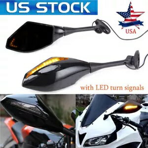 LED 統合ターンシグナルミラースズキ GSXR 600 750 1000 ホンダ CBR 1000RR LED Integrated Turn Signal Mirrors For Suzuki GSXR 600 750 1000 Honda CBR 1000RR