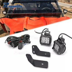 サイドピラー LED ライトポッドマウントブラケットスイッチキットヤマハ YXZ1000R 16-24 Side Pillar LED Light Pods Mount Brackets Switch Kit For Yamaha YXZ1000R 16-24