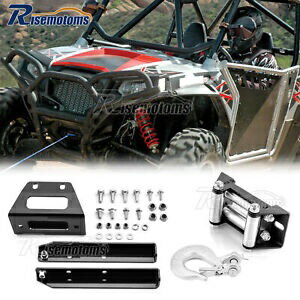 ポラリス RZR 570/800 UTV ウインチ取付プレートウインチローラーフェアリードフック用 For Polaris RZR 570/800 UTV Winch Mounting Plate Winch Roller Fairlead Hook