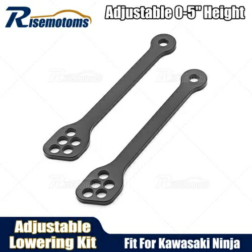 調整可能な 0-5 インチ リアロワリング リンク キット ブラック Kawasaki Ninja 250R EX250 EX300用 Adjustable 0-5