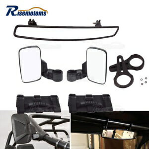 サイドセンターリアビューミラー グリップ付き ヤマハ バイキング YXZ1000R ウルヴァリン ライノ用 Side Centre Rear View Mirrors w/Grap For YAMAHA Viking YXZ1000R Wolverine Rhino