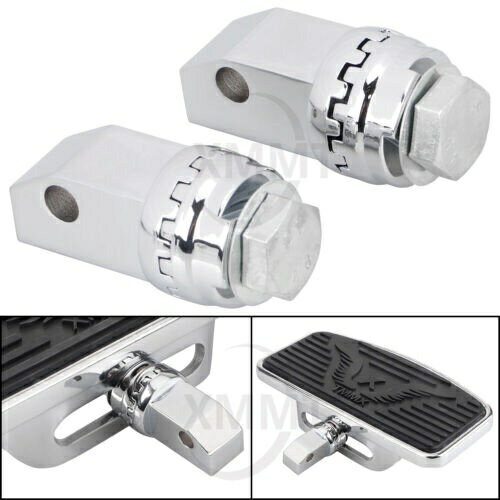 クローム左側&右側フットボードフロアボードアダプターホンダシャドウエース97-03用 Chrome Left & Right Side Footboard Floorboard Adapter For Honda Shadow ACE 97-03