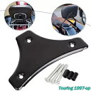 ブラック シーシーバー バックレスト パッド マウント キット ハーレー エレクトラ ストリート ロード グライド キング用 Black Sissy Bar Backrest Pad Mount Kit For Harley Electra Street Road Glide King