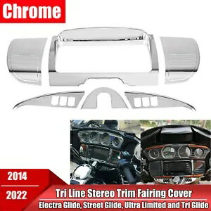トライライン ステレオ トリム フェアリング カバー ハーレー ストリート グライド FLHX FLHT FLHTK 14-Up用 Tri Line Stereo Trim Fairing Cover For Harley Street Glide FLHX FLHT FLHTK 14-Up(2)