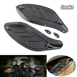 スモーク ABS フロントガラス サイドウィング エアディフレクター ハーレーツーリング FLHT FLHX 96-13用 Smoke ABS Windshield Side Wing Air Deflector for Harley Touring FLHT FLHX 96-13
