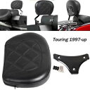 ブラック シーシーバー バックレスト パッド ブラケット付き ハーレー ツーリング ロードキング 1997-23用 Black Sissy Bar Backrest Pad W/ Bracket Fit For Harley Touring Road King 1997-23