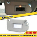 右助手席サンバイザー 2013-2018 パスファインダー 2014-17 インフィニティ QX60 ランプ付き Right Passenger Sun Visor For 2013-2018 Pathfinder 2014-17 Infiniti QX60 W/ Lamp