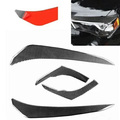 カーボンファイバーヘッドライト眉まぶたカバーキットトヨタ 4 ランナー 2010-20 2018 Carbon Fiber He..