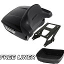 キングパック トランク ブラック マウント ラック バックレスト パッド ハーレー ツーリング グライド 14 アップに適合 King Pack Trunk Black Mount Rack Backrest Pad Fit For Harley Touring Glide 14-Up