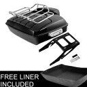 チョップドパック トランク バックレスト ブラック マウント ラック スポーツ グライド FLSB 2018-2022 に適合 Chopped Pack Trunk Backrest Black Mount Rack Fit For Sport Glide FLSB 2018-2022