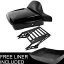 ブラックチョップドパックトランクバックレストラックハーレーツアーパックツーリング14-24 15に適合 Black Chopped Pack Trunk Backrest Rack Fit For Harley Tour Pak Touring 14-24 15
